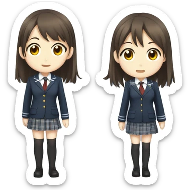 Yui hirasawa from k-on,  wear school uniform,  sticker