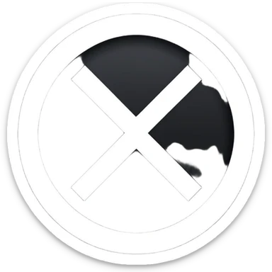 The image is a red background with a white circle in the center. Inside the circle, there is a black Nazi symbol, which appears to be a swastika. The symbol is in the shape of a circle with a diagonal line running through it, creating a zigzag pattern. The overall design is simple and minimalistic. sticker