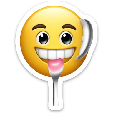 Happy face smelling spoon of sugar  sticker