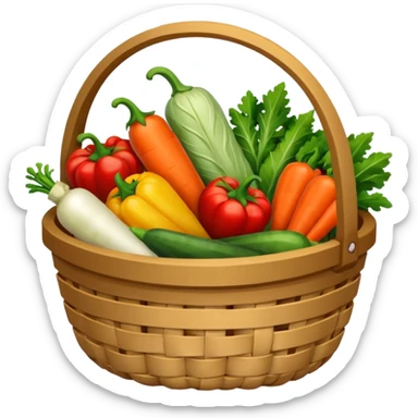 generate an image for vegetables basket without handel sticker