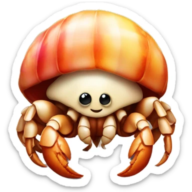 Colorful smiling hermit crab sticker