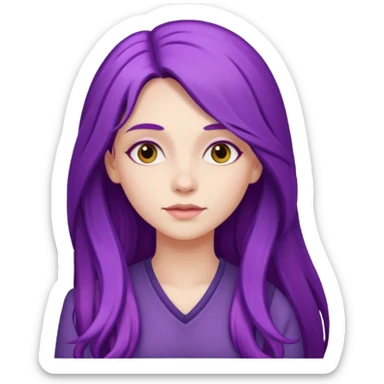 faz menos gótica mas com cabelo roxo comprido sticker