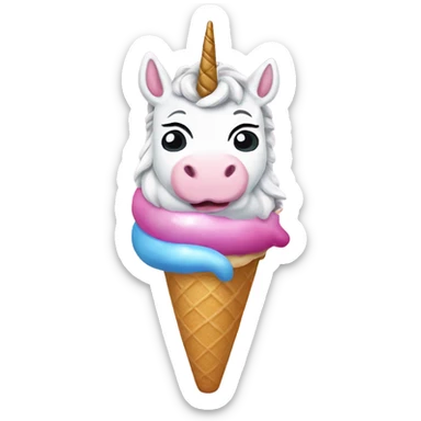 Unicorn lick a ice cream  sticker