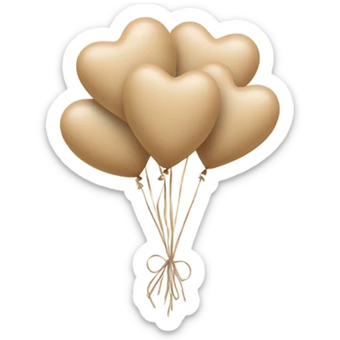 beige heart balloon bouquet  sticker