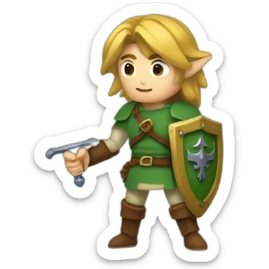 Link le chevalier avec une épée sticker
