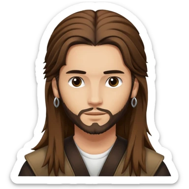 Tom Kaulitz with brown long hair  sticker