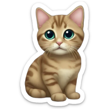 very small cat in real nebula in cosmic space sticker