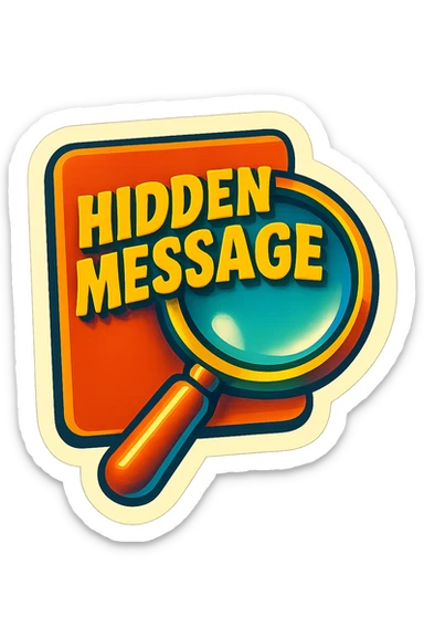 A hidden message sticker with a vintage design and bright colors sticker