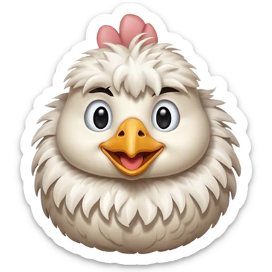 Crie a imagem de uma galinha sorridente sticker