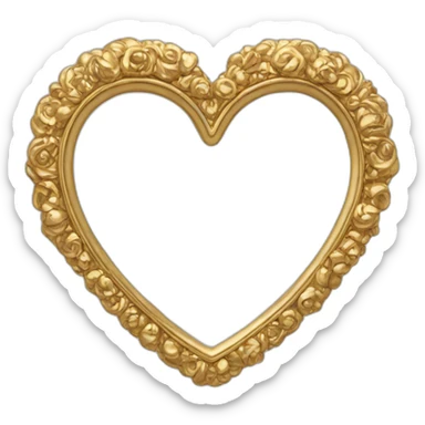 decorative gold heart mirror sticker