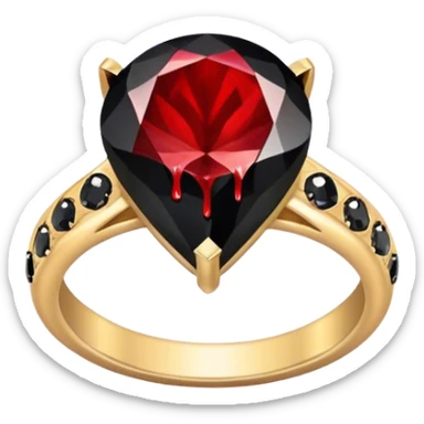 Black diamond ring with blood dripping from it  sticker