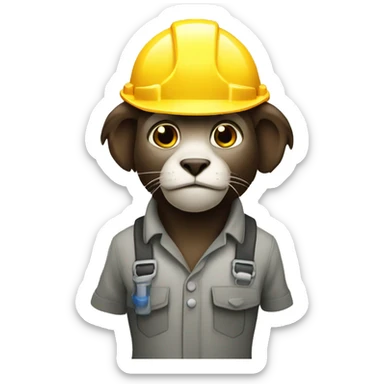 Singe animal avec epi de chantier  sticker