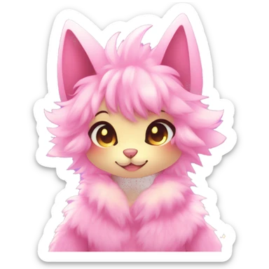 Anthro Shiny Pastel Glitter Sparkle Stars Pink Gradient Anime Chibi Fakémon Fur Sona sticker