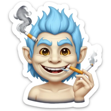 Troll face smoking a cigarette  sticker