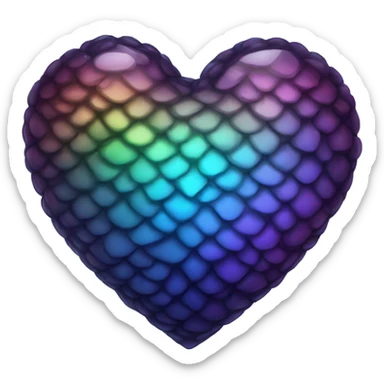darkly iridescent scale heart sticker