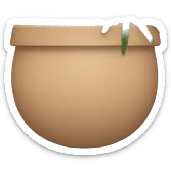 there is a pot in pastel brown flowers and a fern in it sticker