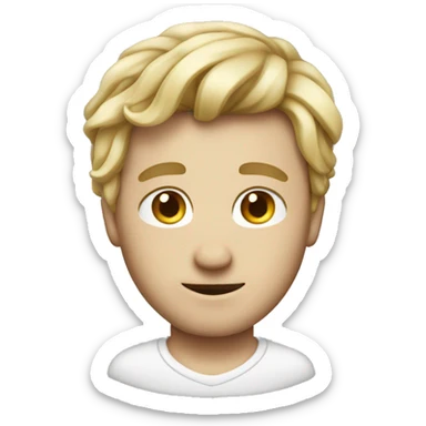 handsome white man hair tied emoji style apple sticker