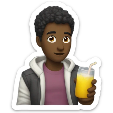 persona con bebida sticker