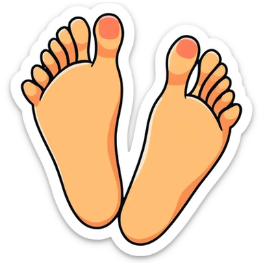 cartoon foot with toes spread apart sticker