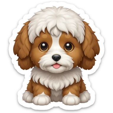 Cavapoo with white line in the middle sticker