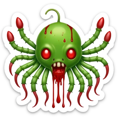 A green bloody bugger to be used an enemy fire in game play sticker