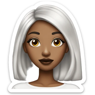 a girl with A cute outfit and long nails and big lips and lots of makeup  sticker