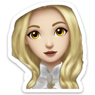 long-hair blond femboy gothic magician sticker