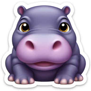 baby purple pygmy hippo  sticker