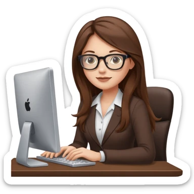 cewe rambut panjang ambis yang pake kacamata berkarier git sticker