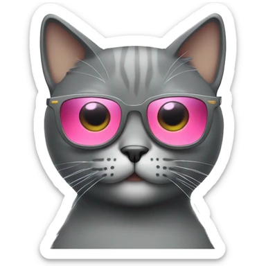 Gray Cat with sunglasses sticker