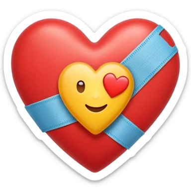 A red heart with a band-aid emoji sticker