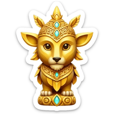 fantasy magic golden totem low poly sticker
