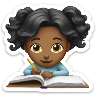 Girl journaling  sticker