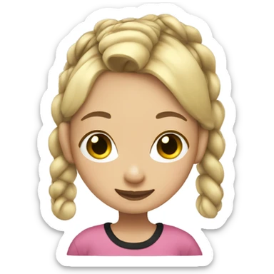 Girl with blonde and black pigtails  sticker