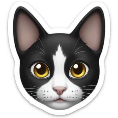 Black and white cat sticker