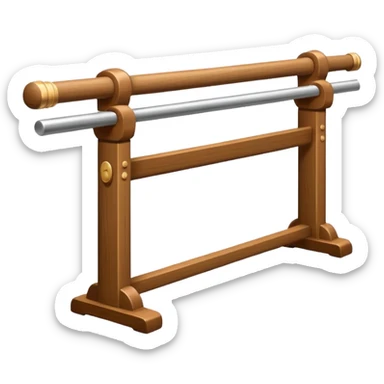 Ballet Barre, flat design emoji, with rich details, no face on objects, white background sticker