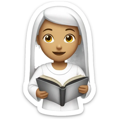 Female priest with bible sticker