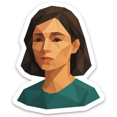 Ava as a low-poly geometric icon, abstract style sticker