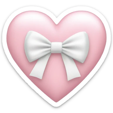 lightpink heart emoji with a tiny white bow on the corner sticker