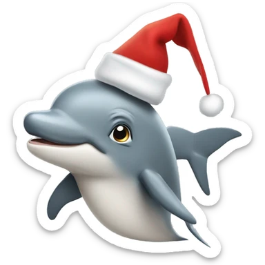 Delfin con gorro de navidad  sticker