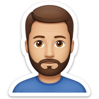 Homme 40 ans cheveux en brosse barbe sticker