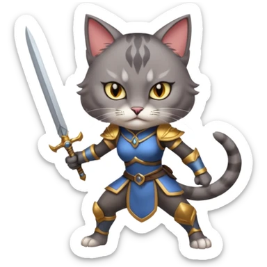 Lady warrior cat sticker