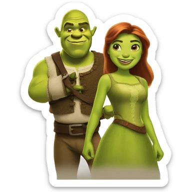 Shrek and Fiona  sticker