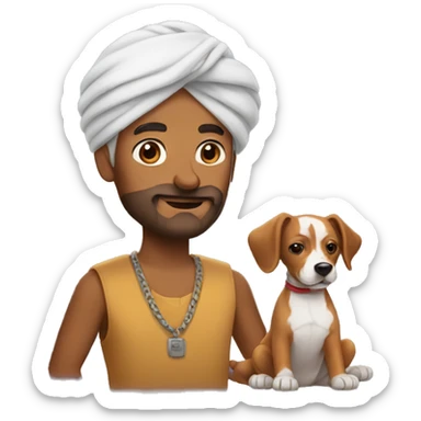 Turban man with dog sticker