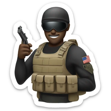Special forces thumbs up with pistol sticker