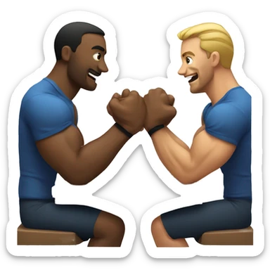Two men playing arm-wrestling sticker
