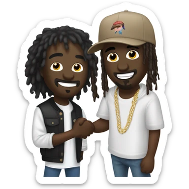 Kanye west shaking hands with lil uzi vert sticker