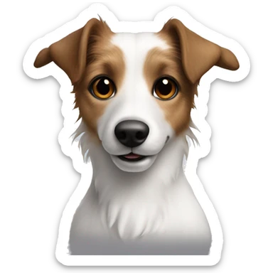 long haired jack russel with dark brown eyes sticker