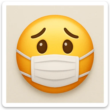 emoji with face with medical mask and worried eyes sticker