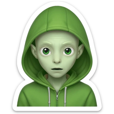 Aliens Green, hoodie, thin ears sticker